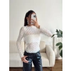 Transparan Dantel Bluz - BEYAZ