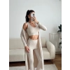 Triko Burgu Üçlü Takım - BEJ