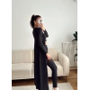 Triko Burgu Üçlü Takım - SİYAH