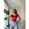 Türkiye Baskılı Crop T-shirt