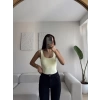 U Yaka Astarlı Crop - SARI