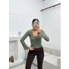 V Yaka Kol İspanyol Crop - YEŞİL