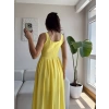 Valeria Kare Yaka Midi Elbise - SARI