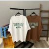 Vintage Unisex Oversize T-shirt-BEYAZ
