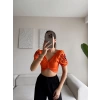Vintage Karpuz Kol Crop - TURUNCU