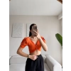 Vintage Karpuz Kol Crop - TURUNCU