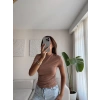 Yan Lastik Kayık Yaka Crop - VİZON