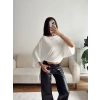 Yarasa Oversize Bluz - BEYAZ