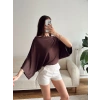 Yarasa Oversize Bluz - KAHVE