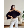 Yarasa Oversize Bluz - SİYAH
