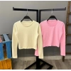 Yumoş Bisiklet Yaka Crop Bluz-BEJ