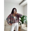 ZR Pastel Çiçekli Triko Hırka