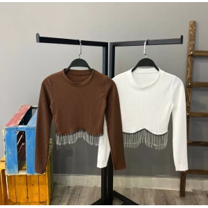 Zincir Detay Kaşkorse Crop-KAHVE