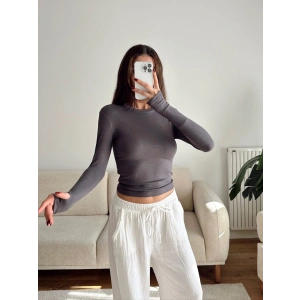 Parmak Geçmeli Basic Crop - GRİ