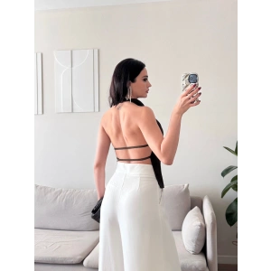 Sırt Dekolte Degaje Bluz - KAHVE