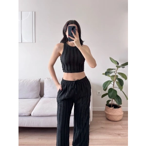 Halter Fitilli İkili Takım - SİYAH