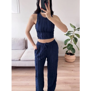 Halter Fitilli İkili Takım - LACİVERT