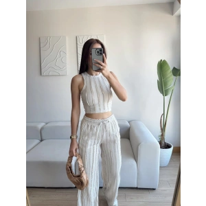 Halter Fitilli İkili Takım - BEJ