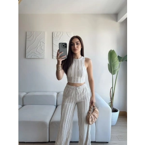 Halter Fitilli İkili Takım - BEJ