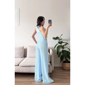 Halter Fitilli İkili Takım - MAVİ
