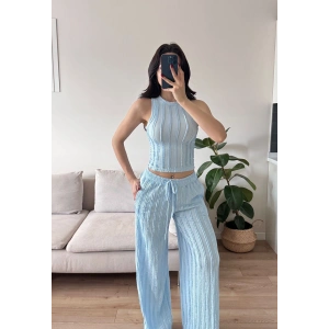 Halter Fitilli İkili Takım - MAVİ