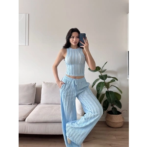 Halter Fitilli İkili Takım - MAVİ