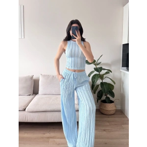 Halter Fitilli İkili Takım - MAVİ
