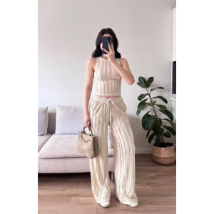 Halter Fitilli İkili Takım - BEJ