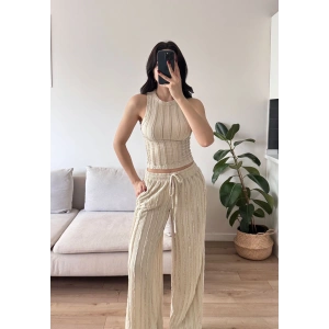 Halter Fitilli İkili Takım - BEJ