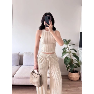 Halter Fitilli İkili Takım - BEJ