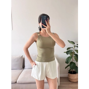 Omuz Aksesuar Halter Crop - YEŞİL