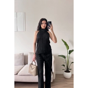 Sırt Dekolte Fitilli Takım - SİYAH