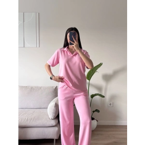 Biyeli Oys Kumaş Takım - PEMBE