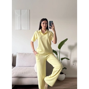 Biyeli Oys Kumaş Takım - SARI