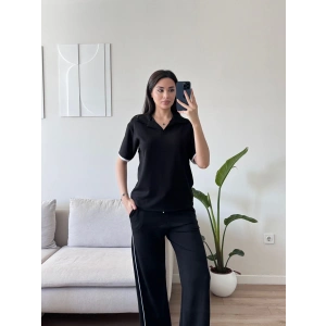 Biyeli Oys Kumaş Takım - SİYAH