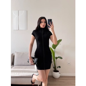 Agraflı Mini Elbise