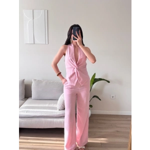 Ön Burgu Keten İkili Takım - PEMBE
