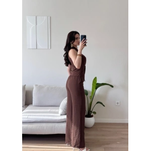Ön Burgu Keten İkili Takım - KAHVE