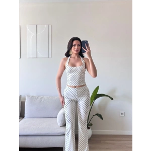 Puantiyeli Crop & Taytlı İkili Takım