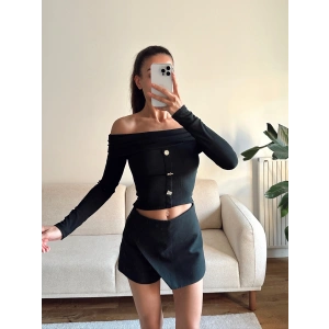 Aksesuar Detay Madonna Crop - SİYAH