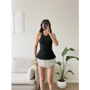 Alessa Sırt Dekolteli Peplum Bluz - SİYAH