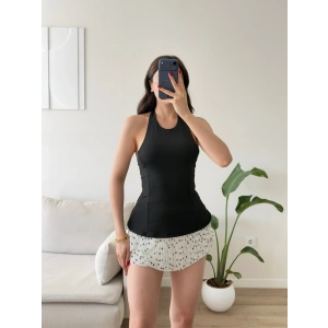 Alessa Sırt Dekolteli Peplum Bluz - SİYAH