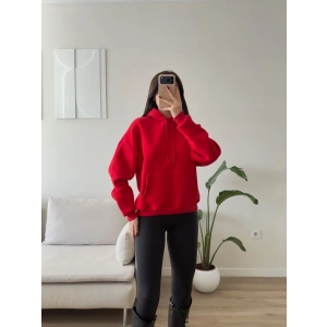 Angel Baskı Oversize Sweat - KIRMIZI