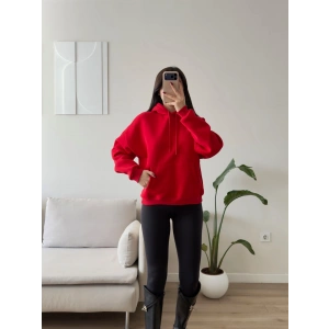 Angel Baskı Oversize Sweat - KIRMIZI