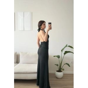 Arina Halter Aksesuar Elbise - SİYAH