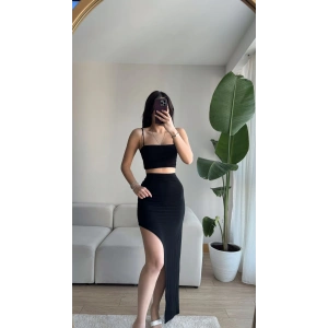 Askılı Asimetrik Etekli İkili Takım