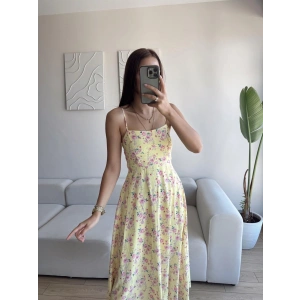 Askılı Çiçek Jessica Elbise - SARI