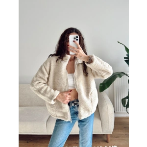 Astarlı Cozy Peluş Ceket - BEJ