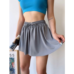 Bağcıklı Şort Etek -GRİ