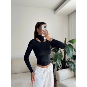 Balıkçı Çift Damla Crop - SİYAH